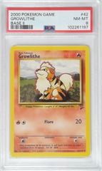 V1785: 2000: Growlithe: 42/130: Base 2: Game: PSA: 8: NM-MT: 102261197